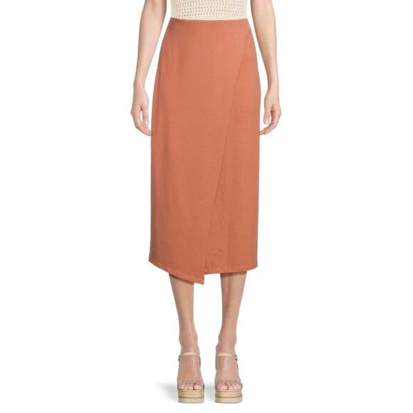 VINCE Faux Wrap Midi Skirt - L Tulip Root - Picture 1 of 2